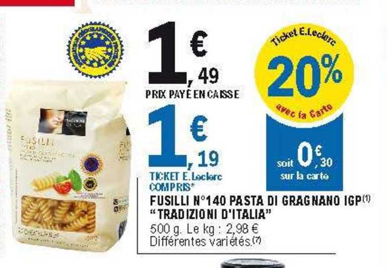 fusilli n°140 pasta di gragnano igp "tradizioni d'italia"