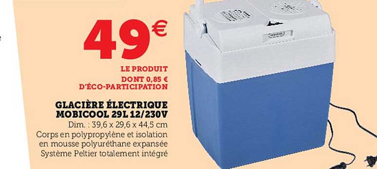 glacière électrique mobicool 29l 12-130v