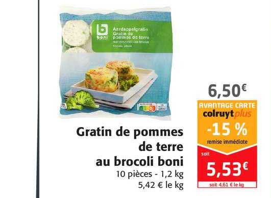 gratin de pommes de terre au brocoli boni