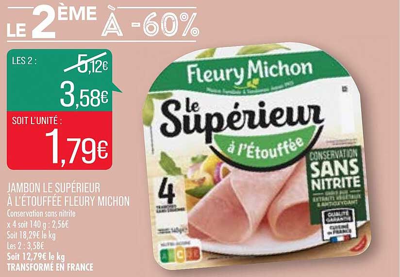 jambon le supérieur à l'étouffée fleury michon