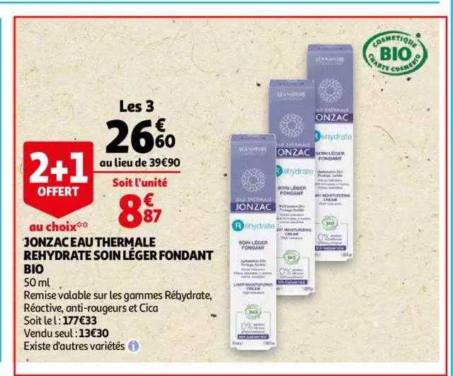 jonzac eau thermale rehydrate soin léger fondant bio