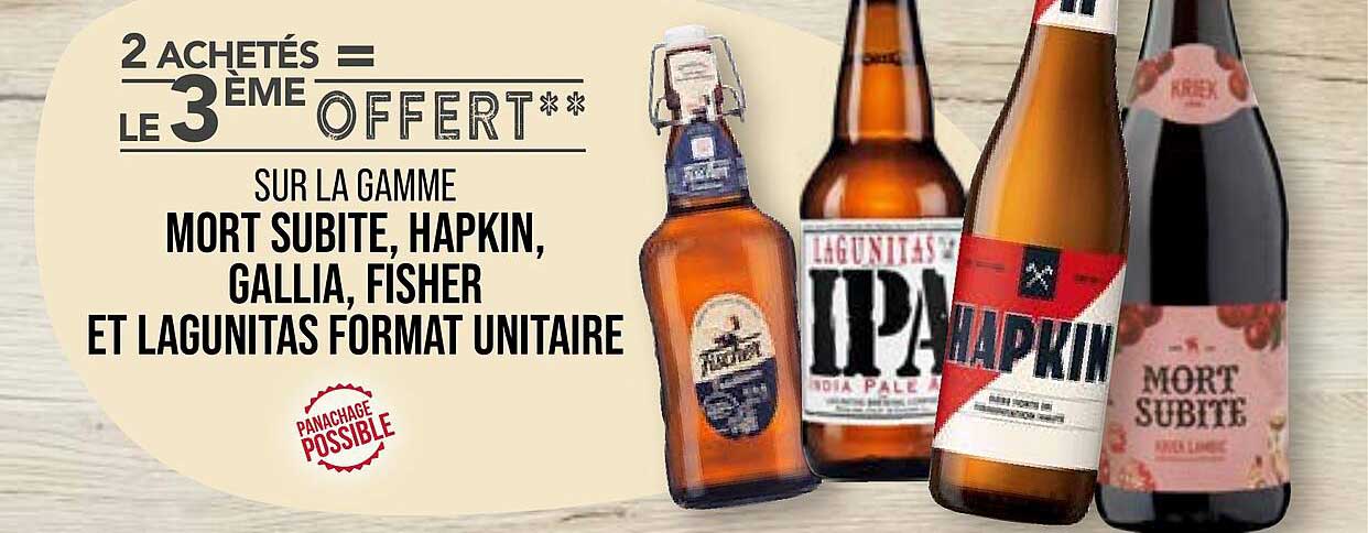 la gamme mort subite, hapkin, gallia, fisher et langunitas format unitaire