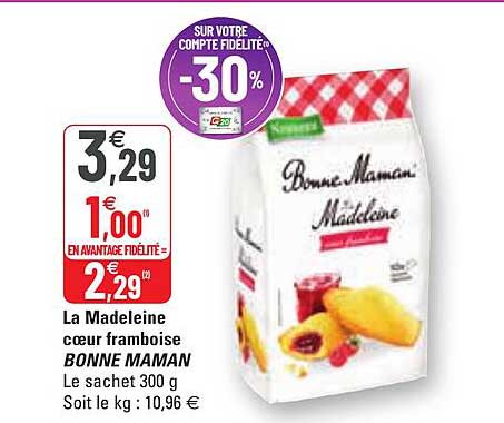 la madeleine cœur framboise bonne maman