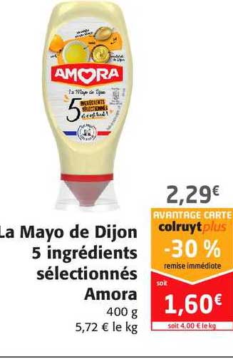 la mayo de dijon 5 ingrédients sélectionnées amora