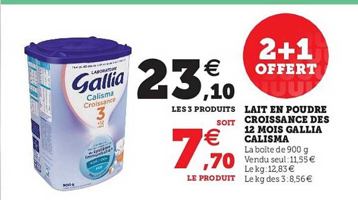 Lait En Poudre Croissance Des 12 Mois Gallia Calisma