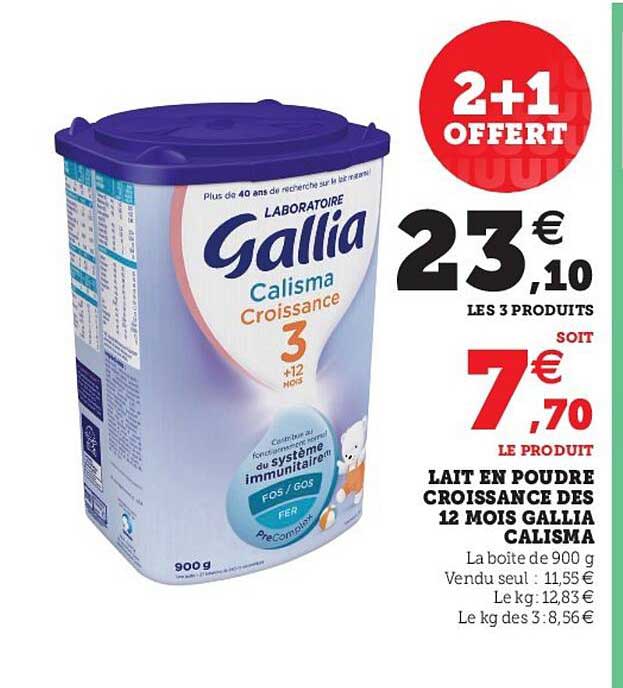 Lait En Poudre Croissance Dès 12 Mois Gallia Calisma