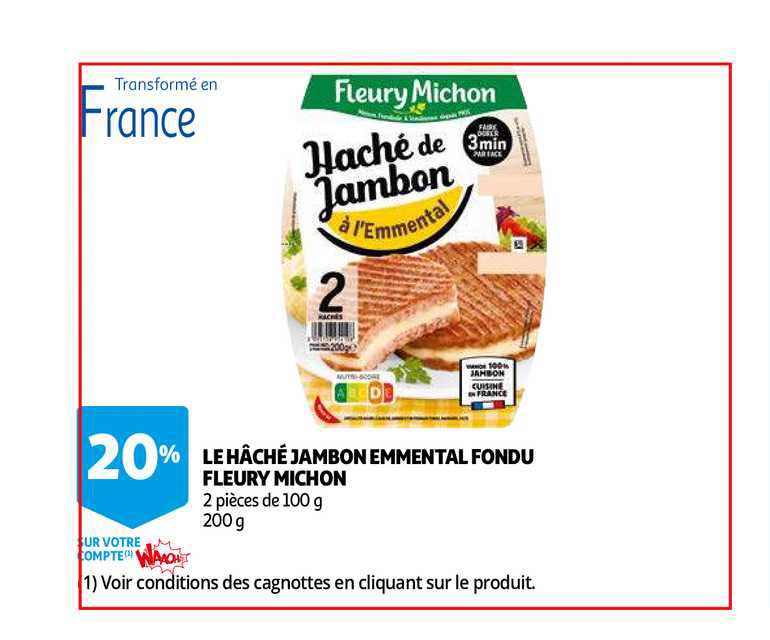 le hâché jambon emmental fondu fleury michon