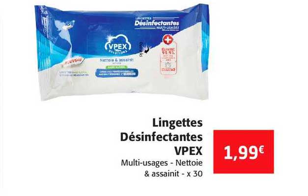 lingettes désinfectantes vpex