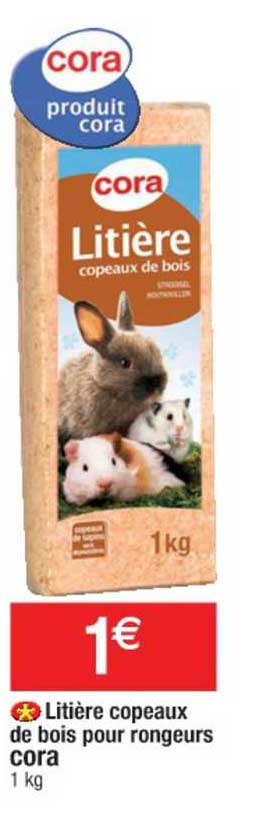litière copeaux de bois pour rongeurs cora