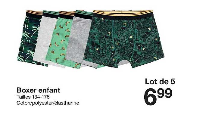 Lot De 5 Boxer Enfant