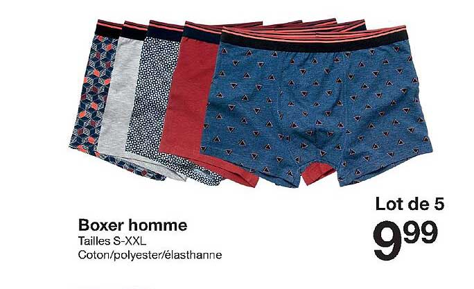 Lot De 5 Boxer Homme
