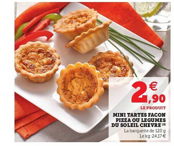 mini tartes facon pizza ou légumes du soleil chèvre