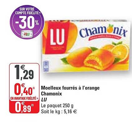 moelleux fourrés à l'orange chamonix lu