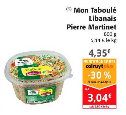 mon taboulé libanais pierre martinet