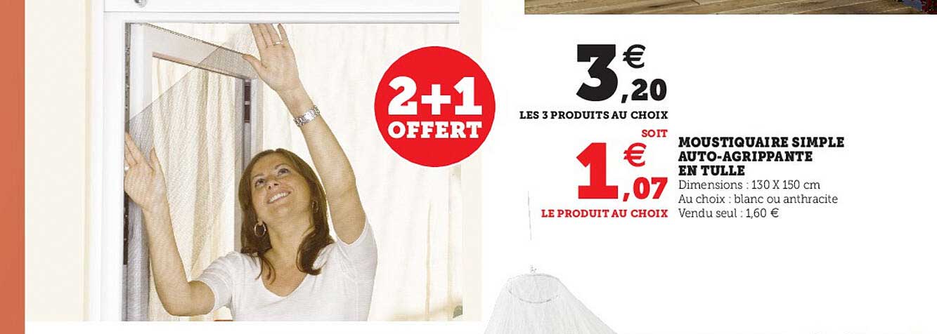 moustiquaire simple auto-agrippante en tulle