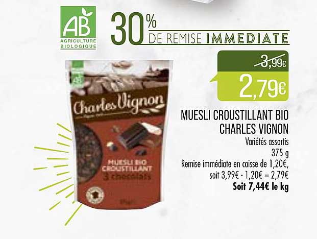 muesli croustillant bio charles vignon