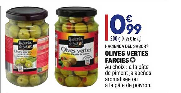 olives vertes farcies hacienda del sabor