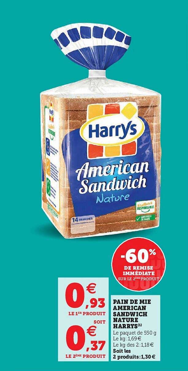 Pain De Mie American Sandwich Nature Harrys