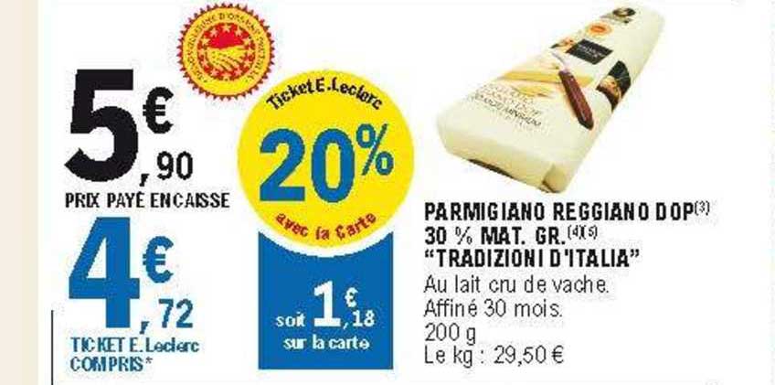 parmigiano reggiano dop 30% mat. gr. "tradizioni d'italia"
