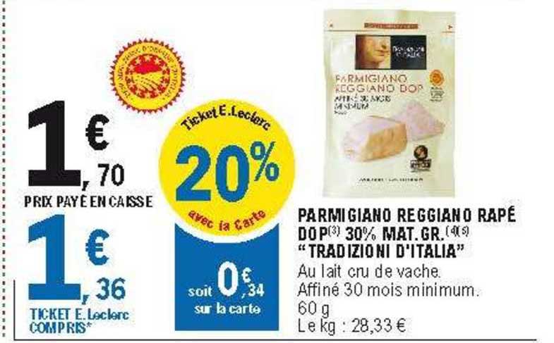 parmigiano reggiano râpé dop 30% mat. gr. "tradizioni d'italia"
