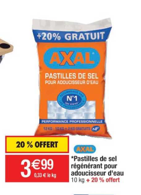 pastilles de sel régénérant pour adoucisseur d'eau axal