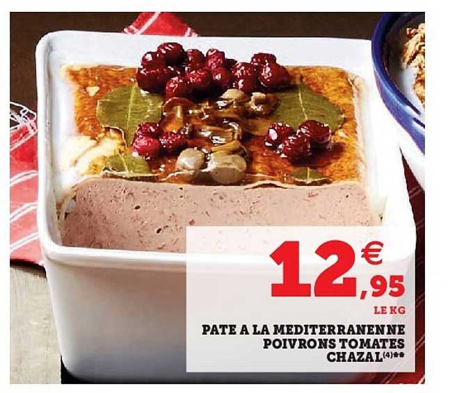 pâte à la méditerranéennes poivrons tomates chazal