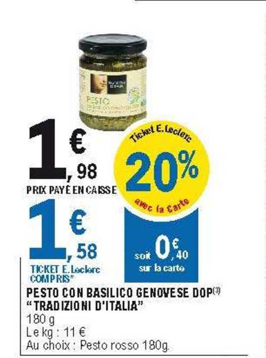 pesto con basilico genovèse dop "tradizioni d'italia"