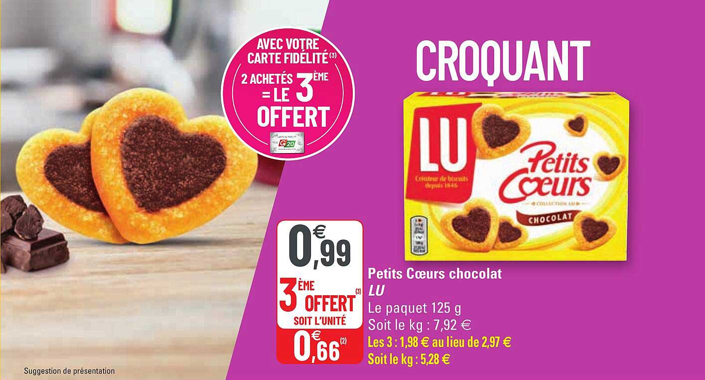 Petits Cœurs Chocolat Lu