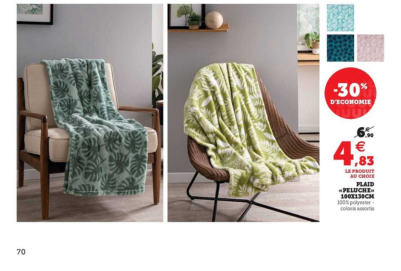 Plaid «peluche» 100 X 130 Cm