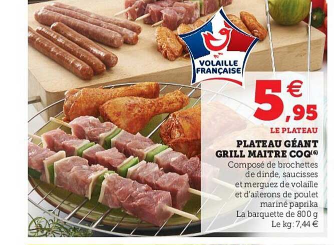 plateau géant grill maître coq
