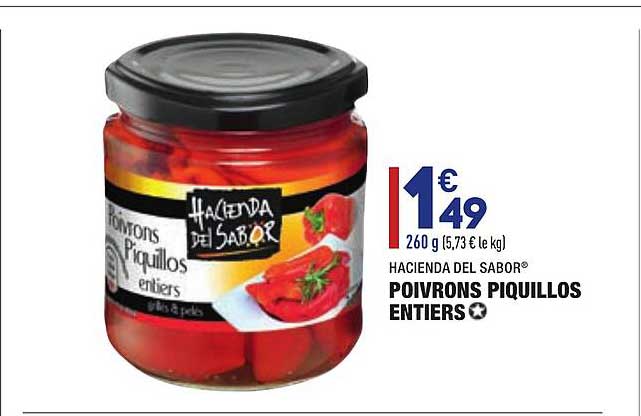 poivrons piquillos entiers hacienda del sabor