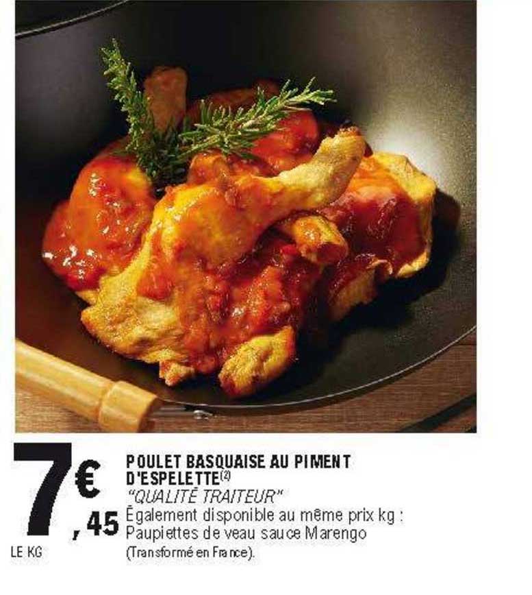 poulet basquaise au piment d'espelette "qualité traiteur"