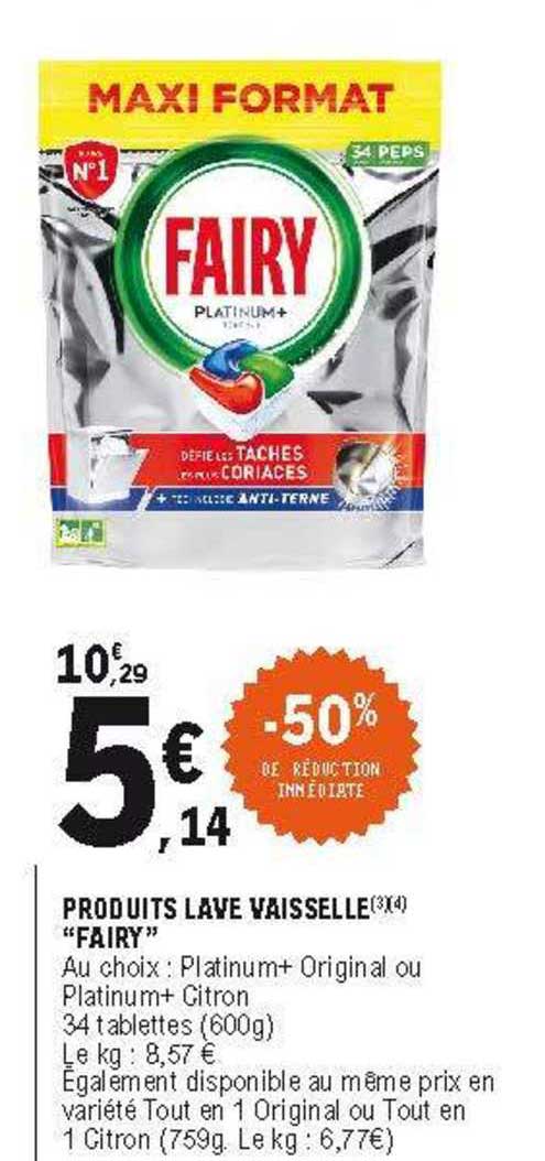 produits lave  vaisselle "fairy"