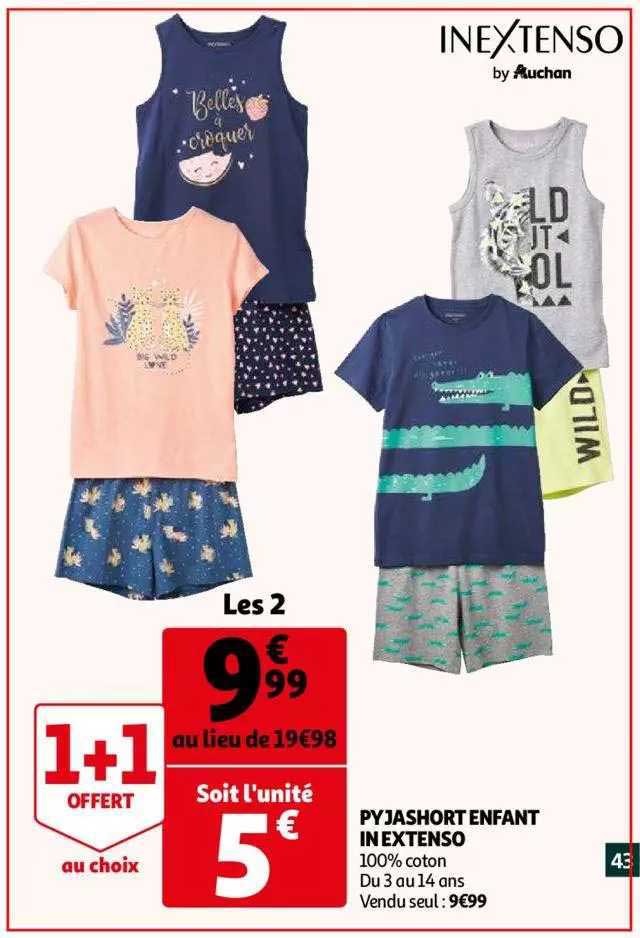 pyjashort enfant in extenso