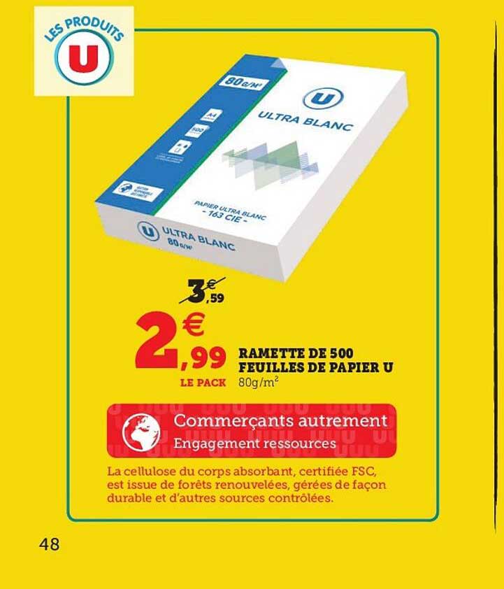 Ramette De 500 Feuilles De Papier U