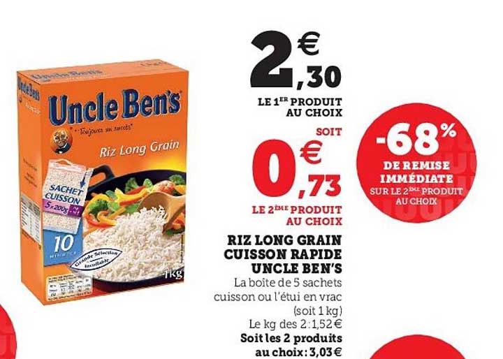 riz long grain cuisson rapide uncle ben's