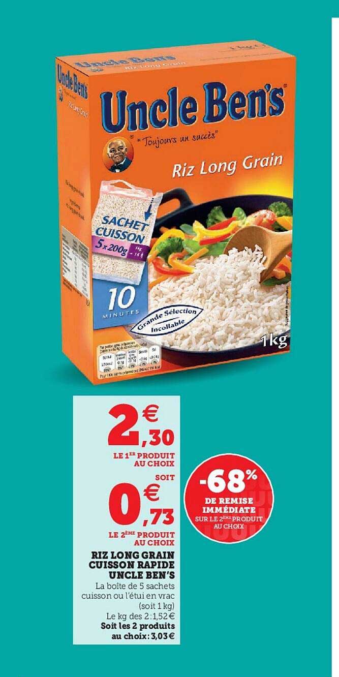 riz long grain cuisson rapide uncle ben's