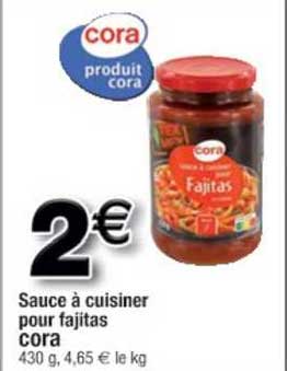 sauce à cuisiner pour fajitas cora