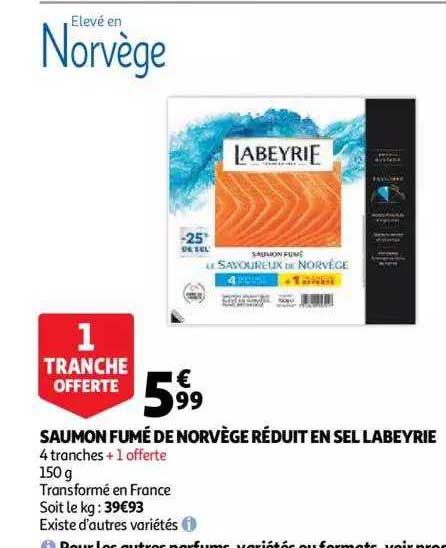 saumon fumé de norvège réduit en sel labeyrie