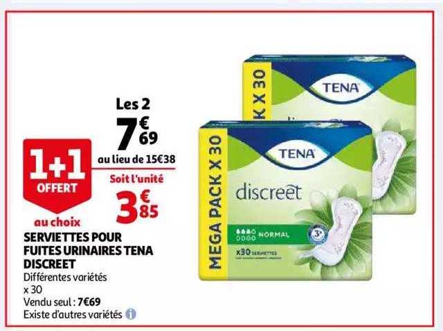 serviettes pour fuites urinaires tena disreet