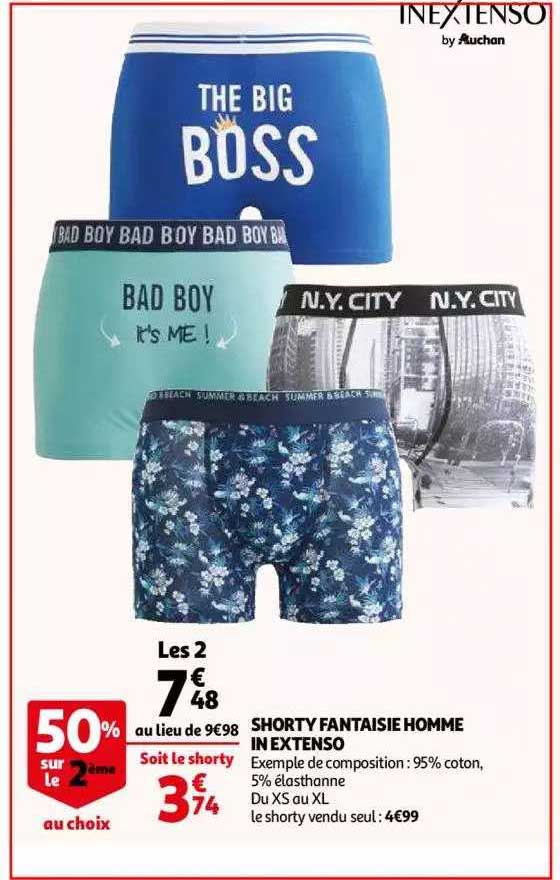 shorty fantaisie homme in extenso