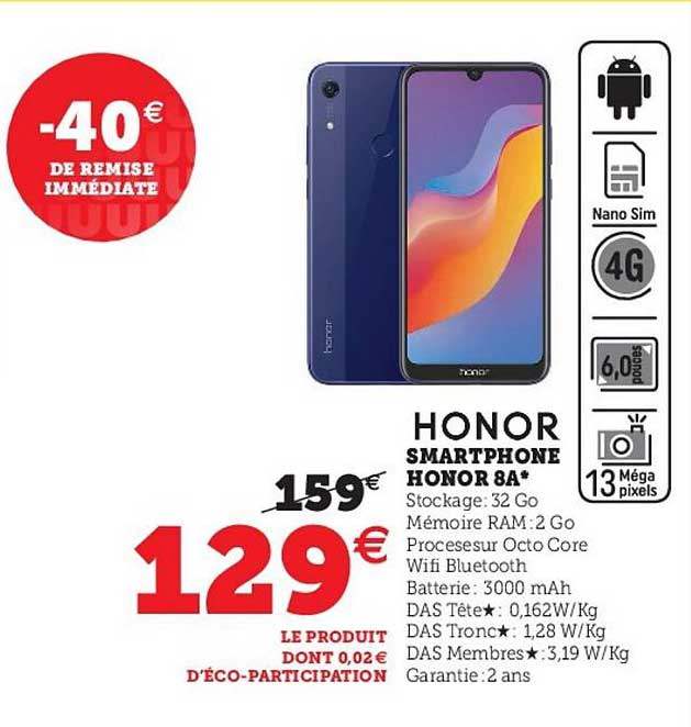 Smartphone Honor 8a