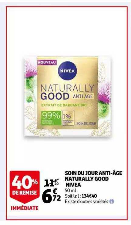soin du jour anti-âge naturally good nivea
