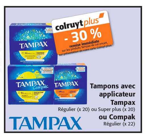 tampons avec applicateur tampax ou compak