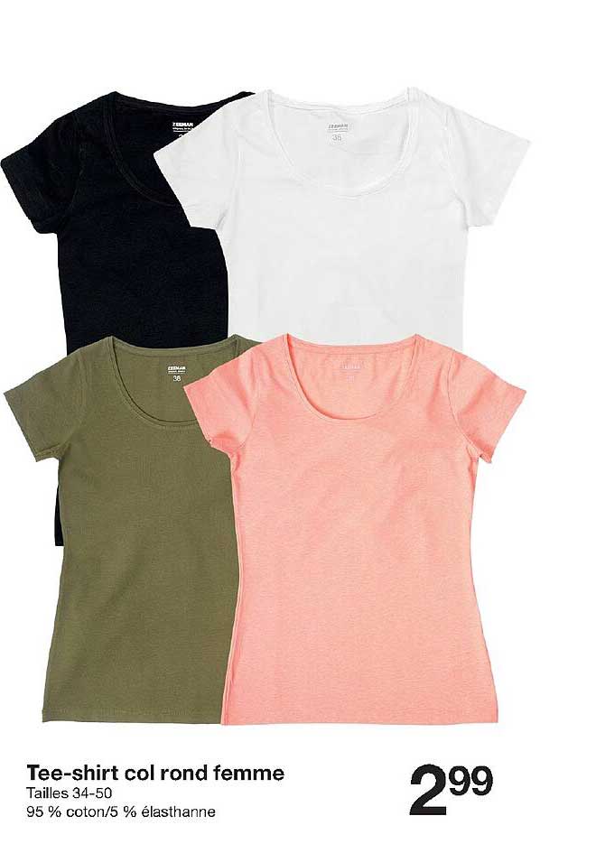 tee-shirt col rond femme