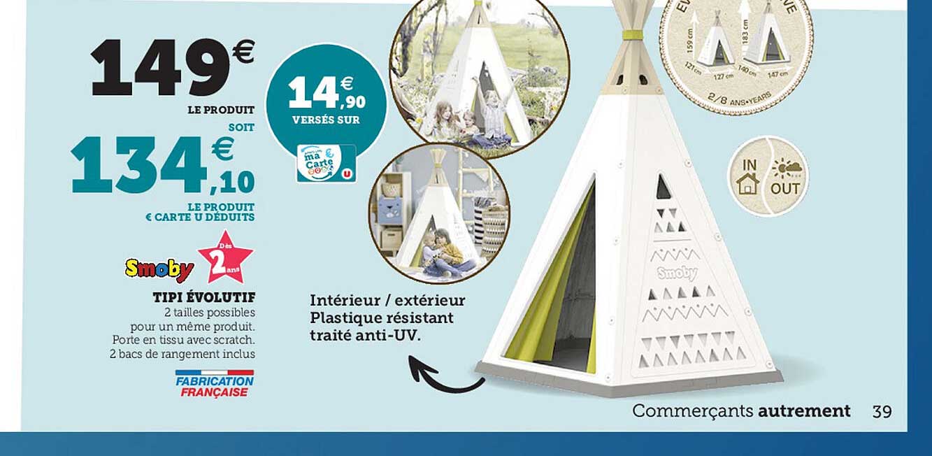 tipi évolutif smoby