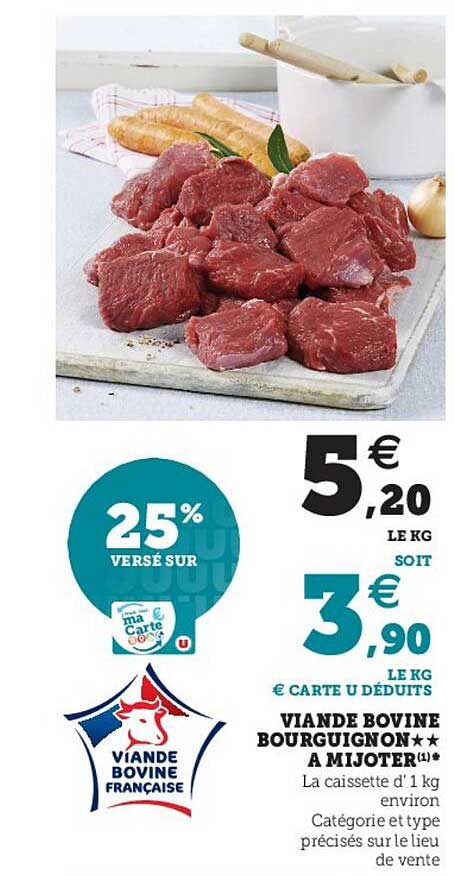 Viande Bovine : Bourguignon à Mijoter
