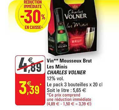 vin mousseux brut les minis charles volner
