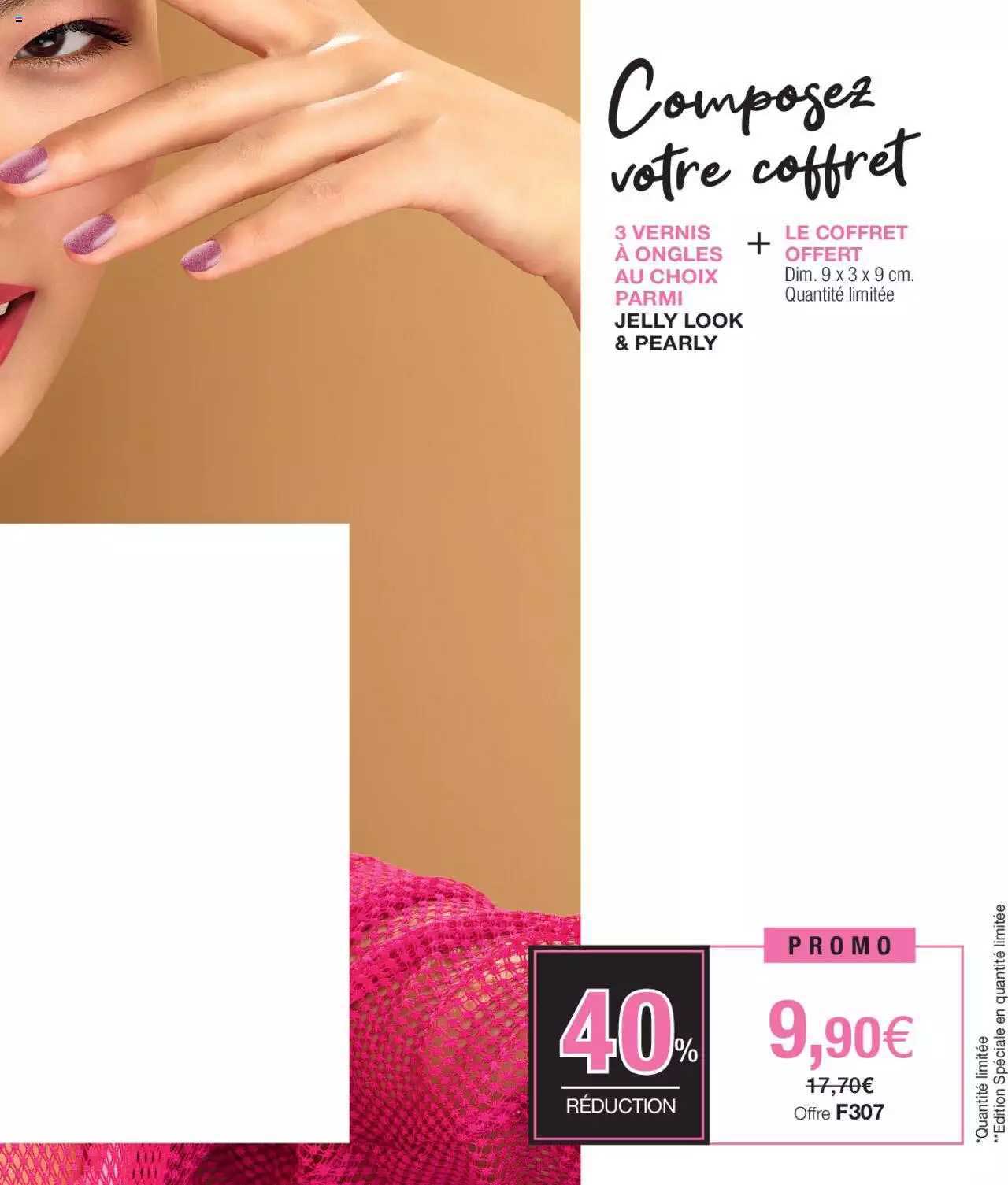 3 vernis à ongles jelly look & pearly + le coffret offert