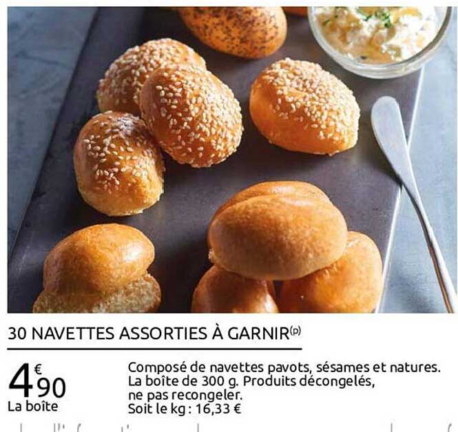 30 navettes assorties à garnir